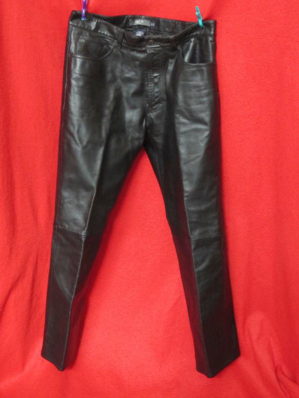 Black gap boot cut leather biker motorcycle pants sz 33x32 riding punk goth