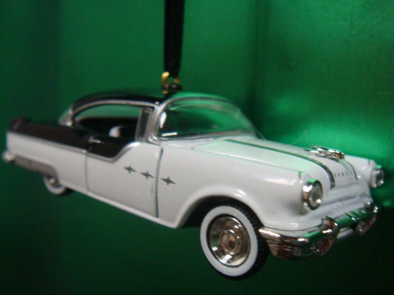 1955 '55 pontiac star chief black & white lowrider christmas tree ornament