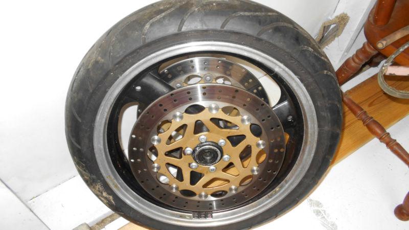 1988 yamaha fzr 1000 genesis front wheel rim and both rotors