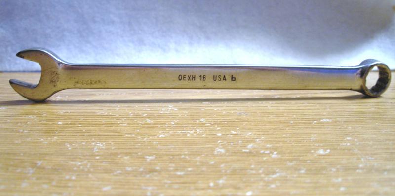 Snap-on combo wrench 1/2" #oexh 16 u.s.a. 6   7 5/8" long good used cond
