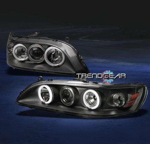 98-02 honda accord ccfl halo projector headlight lamp jdm black 99 00 01 corner