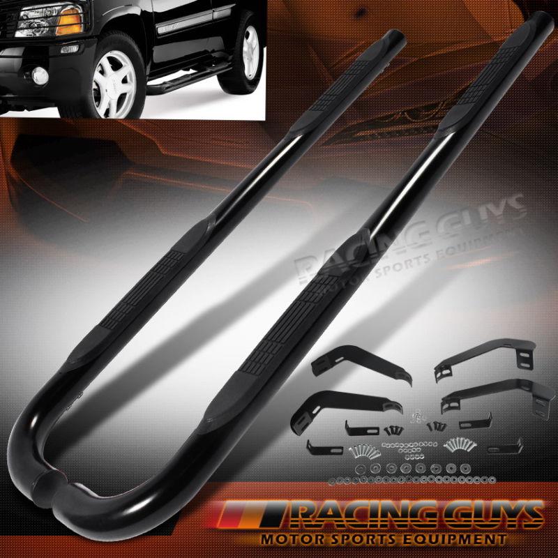 Black side step rails suv running boards new pair set replacement upgrade