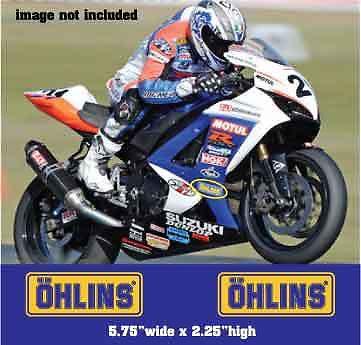 Ohlins 2pc stickers 5.75" yellow decals logos