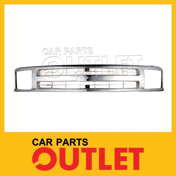 1994-1997 chevy s10 p/u complete chrome grille frame insert w/o single seal beam