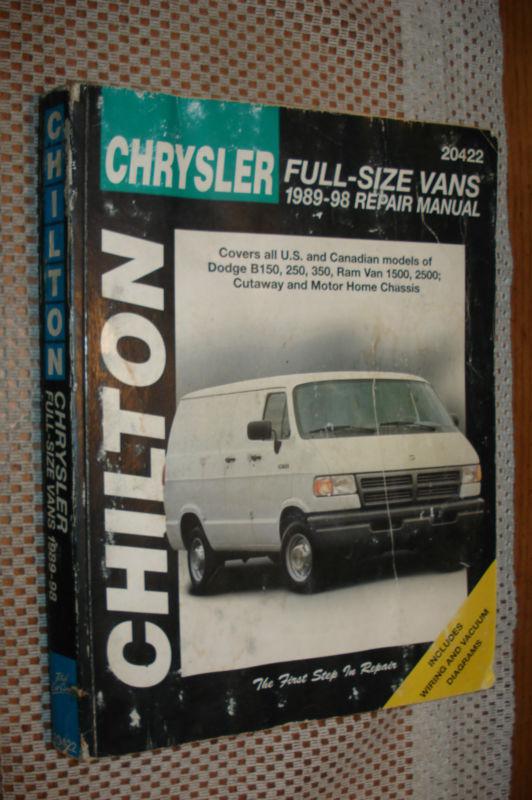 1989-1998 dodge & plymouth van shop manual service 97 96 95 94 93 92 91 90 