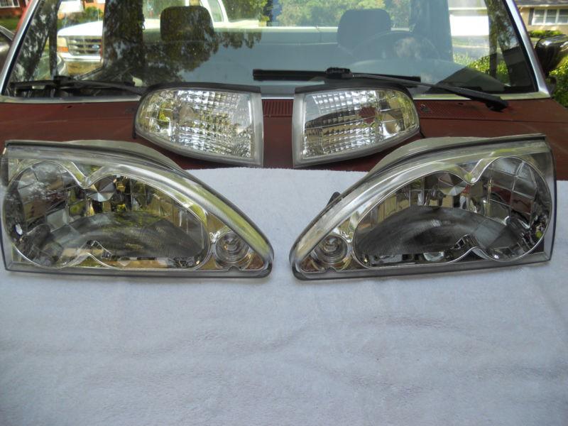 1994-1998 ford mustang clear/crystal headlights & clear/crystal corner lights