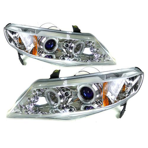 06-11 honda civic 4dr halo projector head lights pair