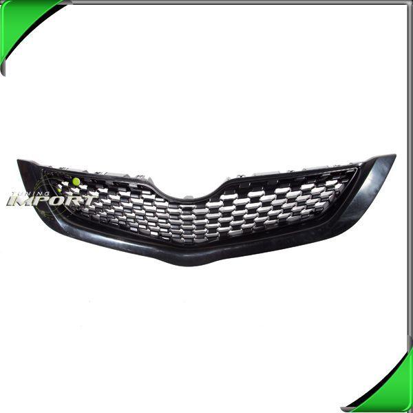 Front grille to1200328 glossy black finish 2009-2011 toyota yaris base 4dr sedan