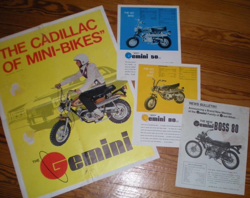 Gemini 1970's cadillac of mini-bikes poster gemini 80 cycle plus 3 gemini flyers