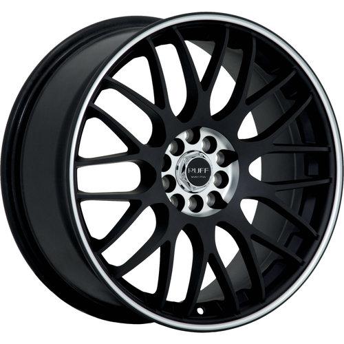 17x7.5 black ruff r355 wheels 5x100 5x4.5 +40 honda odyssey accord 5-lug -6-cyl