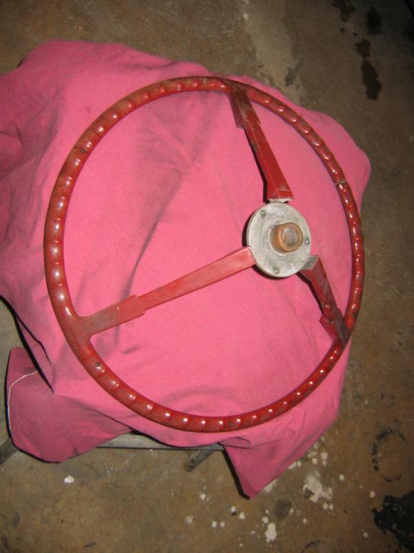 1956 lincoln continental mark ii red steering wheel