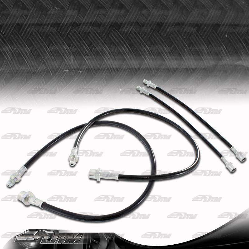 1990-1999 toyota mr2 dohc / turbo front & rear stainless steel brake lines black