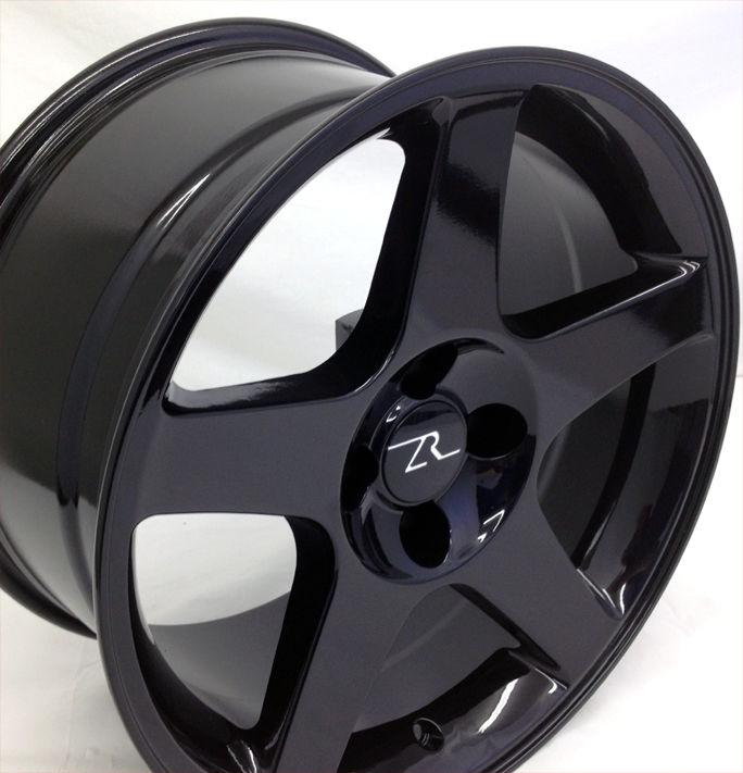Black mustang ® cobra svt replica wheels 4 lug 1987-1993 17x9, 17 inch rims