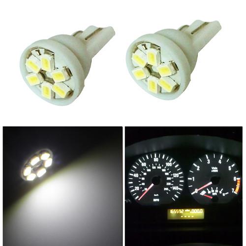 2x white t10 wedge gauge cluster intrusmental speedometer dashboad led light