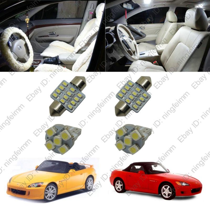 4x white led lights interior package kit for 2000-2009 honda s2000 2##2#