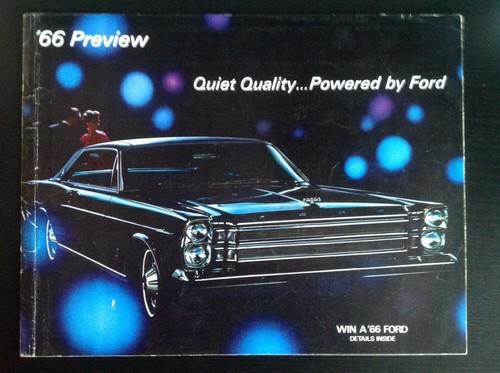 1966 ford preview sales brochure - vintage - "win a 66 ford"