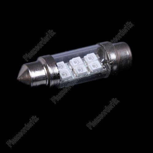 2x 6-led 3528-smd auto green interior dome light lamp 41mm x 10mm replacement