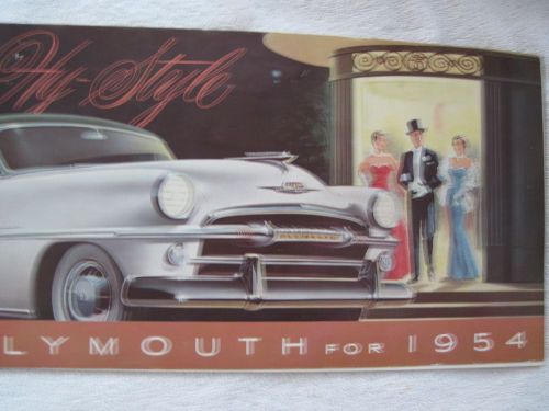 1954 plymouth original full bolor booklet brochure 6.5 x 12 inches very sharp!