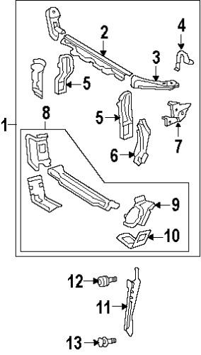 Lexus 5320133202 genuine oem factory original radiator support