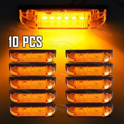 10x amber slim line 4&#034; led utility strip bar 6 diodes submersible 12v assembly