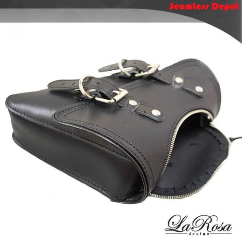 2004-2016 la rosa black leather zipper style harley sportster left saddlebag