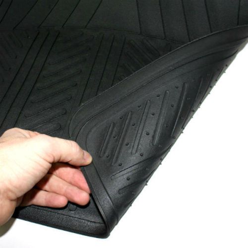 4 universal black all-weather rubber interior floor mats set for auto-car-truck