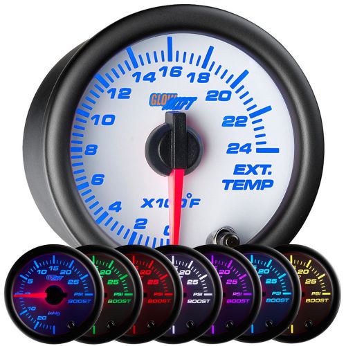 52mm glowshift white 7 color exhaust gas temp egt diesel gauge w 2400°f readout