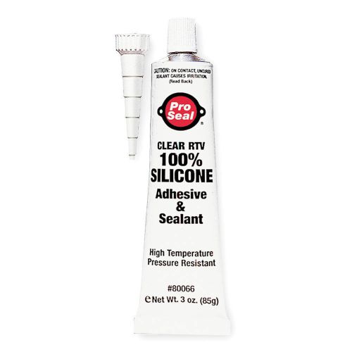 Pro-seal rtv silicone sealant, 3 oz tube, clear 80066