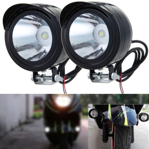 2pcs motorcycle bike 12v-80v 3w led front metal headlight spot light lamp white