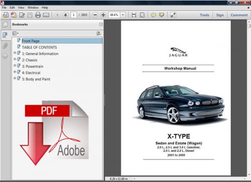 2001 - 2009 jaguar x type estate wagon oem workshop service repair fsm manual