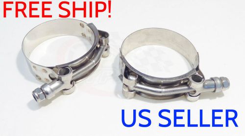 Nyppd 2 x 2.25&#034;, 49mm-57mm, 1.93&#034;-2.24&#034; ss 304 t-bolt clamps turbo silicone hose