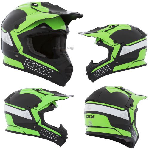 Mx helmet ckx tx-228 troop green/black medium off road dirt bike motocross