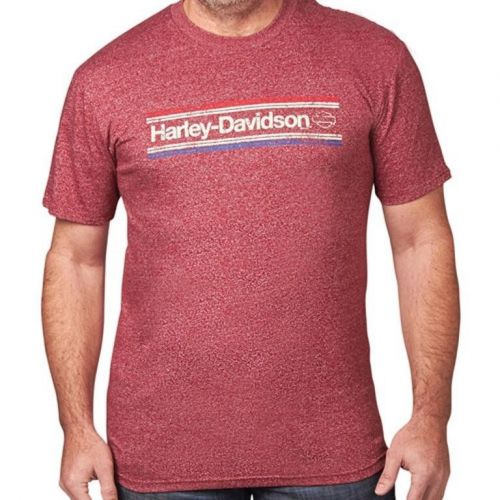 Nwot mens harley davidson t-shirt lg marled garnet red antiqued banner