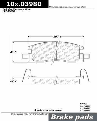 Centric 106.03980 brake pad or shoe, rear