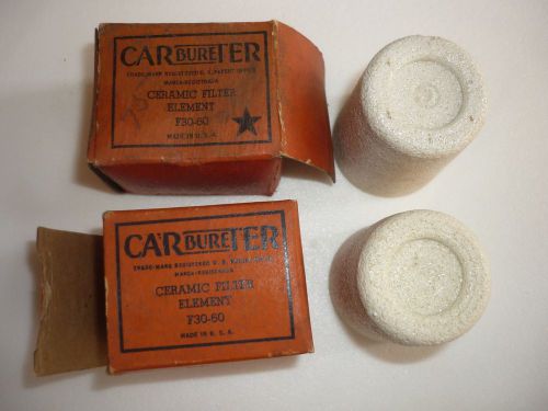 2 vintage carter carbureter ceramic filter element #f30-60 nos fuel gas filters