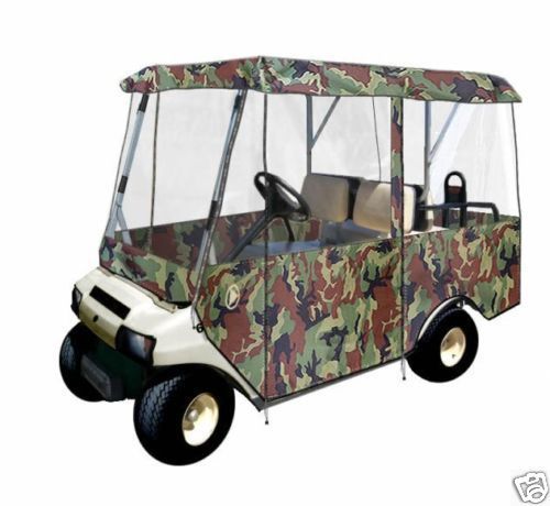Drivable 4 passenger golf car cart cover enclosure camo