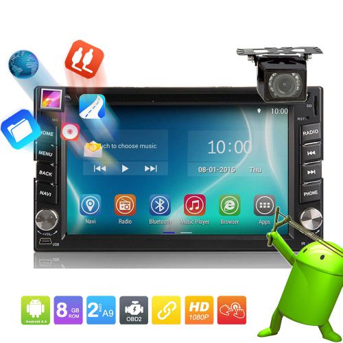 Gps navigation 2din 6.2&#034; android 4.4 hd capacitive screen car dvd stereo+camera