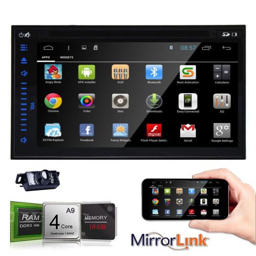 7&#034; quad core android 4.4 car stereo dvd player gps wifi mirror link bt + camera