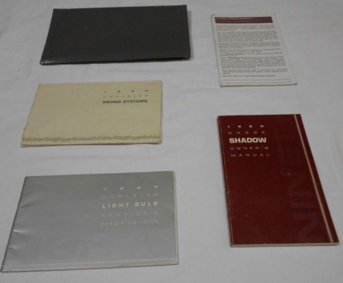 1990 dodge shadow owner manual 5/pc.set &amp; gray dodge factory case.free s/h