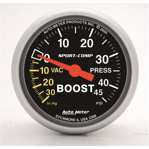 Auto meter 3308 sport-comp; mechanical boost/vacuum gauge