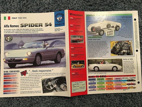 ★★ alfa romeo spider s4 -  collector brochure specs 1990 - 1994 ★★