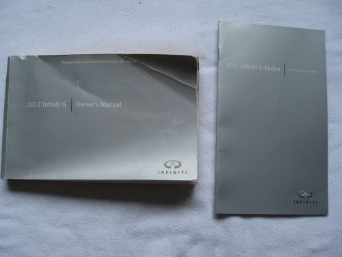 2012 infiniti g g25 g37 sedan owner&#039;s owners manual &amp; quick ref (books only)