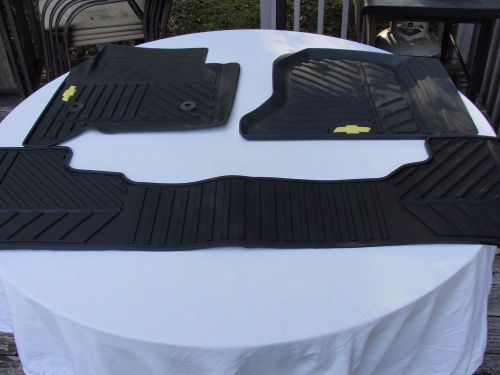 Lot 3  chevy chevrolet logo black rubber oem silverado floor mats 2015