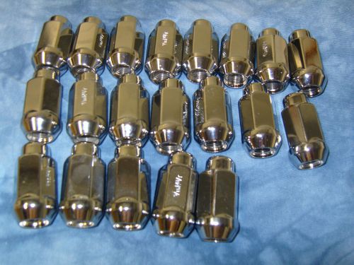 20 closed acorn chrome xl 9/16-18  7/8 hex 1.91 tall wheel lugs