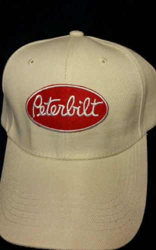 New  peterbilt truck hat cap off white trucker