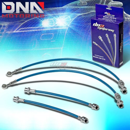 79-82 honda prelude sn ek blue stainless steel braided hose brake line/cables