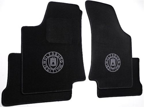 Black/grey wolfsburg floor mats for vw golf iii