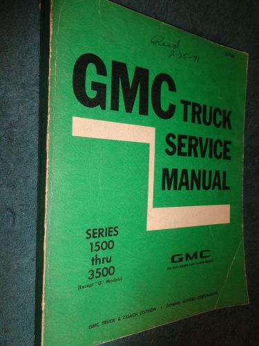 1971 gmc truck shop manual / orig. pickup jimmy suburban panel service book