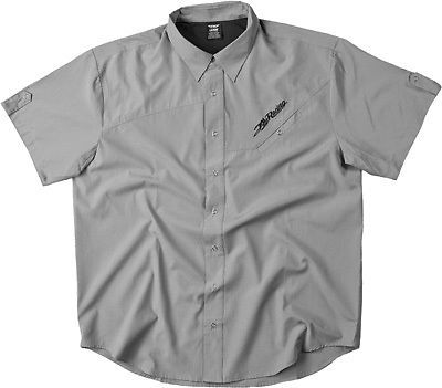 Fly racing button up casual mx offroad shirt gray sm