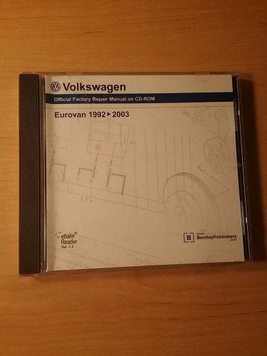 Bentley publishers vwvolkswagen 1992-2003 eurovan official repair manual on cd